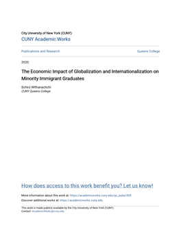 The Economic Impact of Globalization and Internationalization on Minority Immigrant Graduates