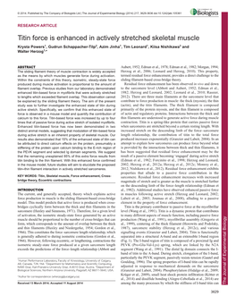 Titin Force Is Enhanced in Actively Stretched Skeletal Muscle