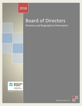 Board of Directors Directory and Biographical Information