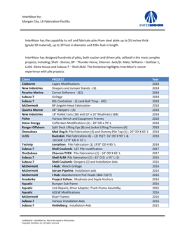 Intermoor Inc. Morgan City, LA Fabrication Facility Intermoor Has