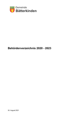 Behördenverzeichnis 2020 - 2023