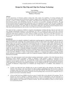 Design for Flip-Chip and Chip-Size Package Technology