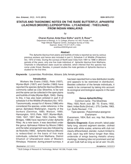 Lepidoptera : Lycaenidae : Theclinae) from Indian Himalayas