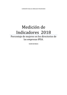 Medición De Indicadores 2018. IPSA