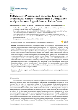 Collaborative Processes and Collective Impact in Tourist Rural Villages—Insights from a Comparative Analysis Between Argentinian and Italian Cases