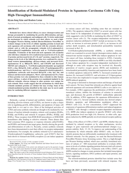 Identification of Retinoid-Modulated Proteins in Squamous Carcinoma Cells Using High-Throughput Immunoblotting