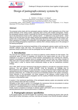 Design of Pantograph-Catenary Systems by Simulation