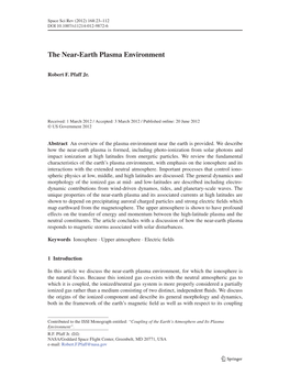 The Near-Earth Plasma Environment