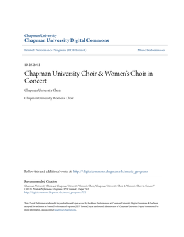 Chapman University Choir & Women's Choir in Concert