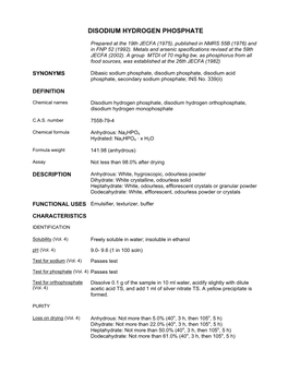 Disodium Hydrogen Phosphate