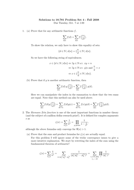 Solutions to 18.781 Problem Set 4 - Fall 2008 Due Tuesday, Oct