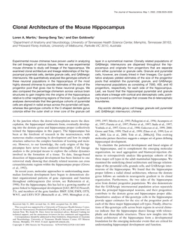 Clonal Architecture of the Mouse Hippocampus