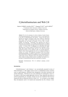 Cyberinfrastructure and Web 2.0