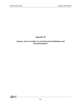 Appendix 9F Sanitary Sewer Overflow Level of Protection Definitions And