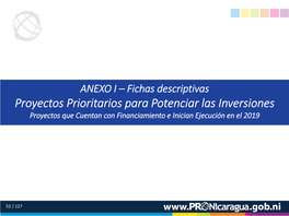 Proyectos Prioritarios Para Potenciar Las Inversiones Proyectos Que Cuentan Con Financiamiento E Inician Ejecución En El 2019