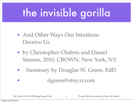 The Invisible Gorilla