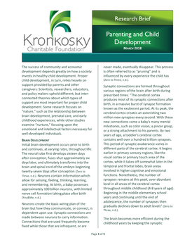 Parenting and Child Development MARCH 2018