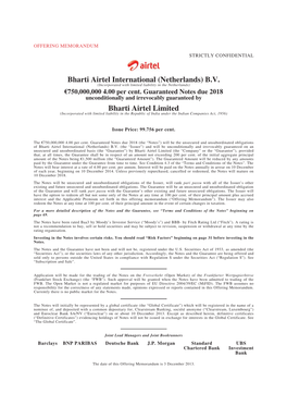 (Netherlands) BV Bharti Airtel Limited