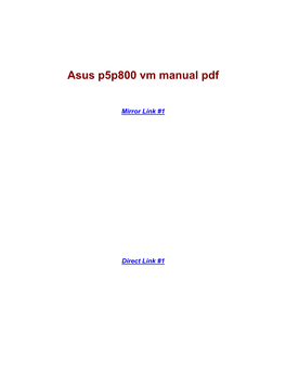 Asus P5p800 Vm Manual Pdf