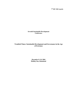 Troubled Times: Sustainable Development and Governance in the Age of Extremes