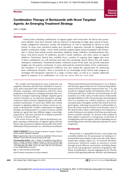 Combination Therapy of Bortezomib with Novel Targeted Agents: an Emerging Treatment Strategy