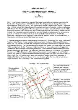 Baesh Charity and the Pitansry Land in Amwell