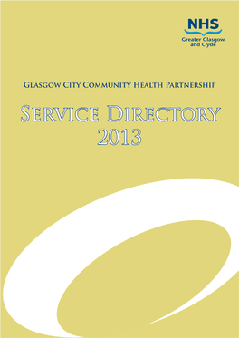 Glasgow City Community Health Partnership Service Directory 2013 Content Page