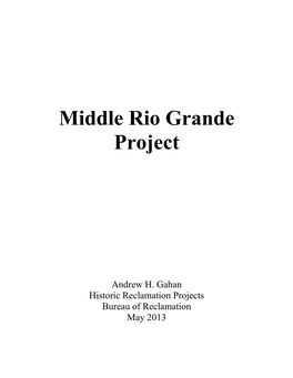 Middle Rio Grande Project, New Mexico,” Vol