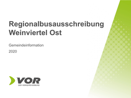 Regionalbusausschreibung Weinviertel Ost