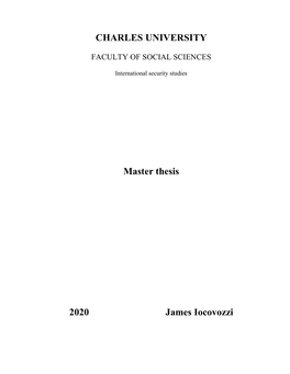 CHARLES UNIVERSITY Master Thesis 2020 James Iocovozzi