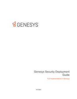 Genesys Security Deployment Guide