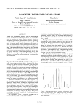 Barberpole Phasing and Flanging Illusions