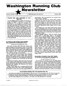 Washington Running Club Newsletter