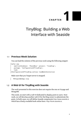 Tinyblog: Building a Web Interface with Seaside