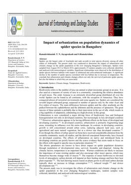 Impact of Urbanization on Population Dynamics of Spider Species In