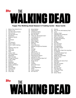 Topps the Walking Dead Season 6 Checklist MVO 6-7(1)