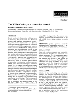 The Rnps of Eukaryotic Translation Control