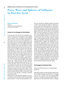 Proxy Wars and Spheres of Influence in Post-Isis Syria