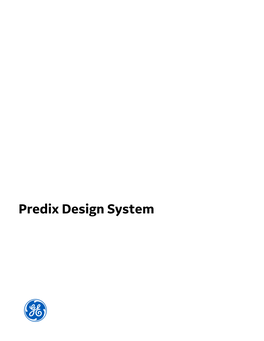 Predix Design System Contents