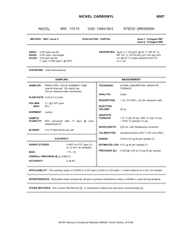 Nickel Carbonyl 6007