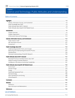 Public Attitudes and Understanding