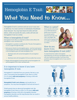 Hemoglobin E Trait: What You Need to Know