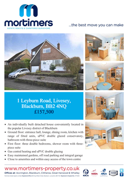 1 Leyburn Road, Livesey, Blackburn, BB2 4NQ £157,500