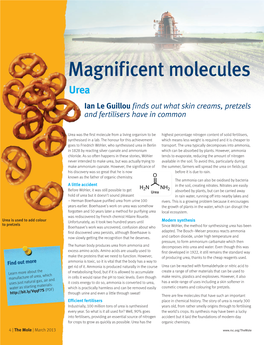 Magnificent Molecules Urea Ian Le Guillou Finds out What Skin Creams, Pretzels and Fertilisers Have in Common