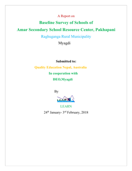 Baseline Survey of Schools of Amar Secondary School Resource Center, Pakhapani Raghuganga Rural Municipality Myagdi