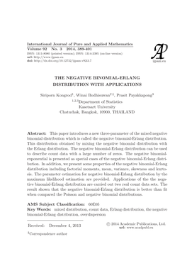 The Negative Binomial-Erlang Distribution with Applications