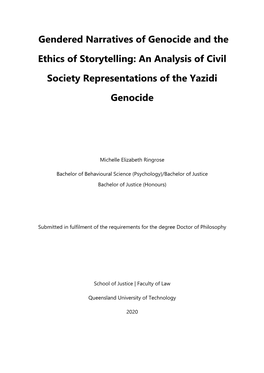 Gendered Narratives of Genocide and the Ethics of Storytelling: an Analysis of Civil Society Representations of the Yazidi Genocide