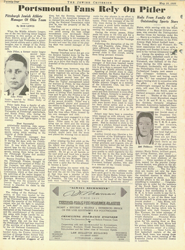 Portsmouth Fans Rely on Pitler Pittsburgh Jewish Athlete Time, but the Browns, Representing Ranks for Star Players in an Effort to St
