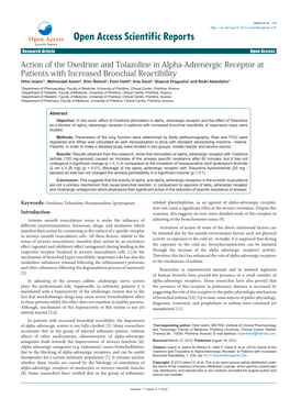 Action of the Oxedrine and Tolazoline in Alpha-Adrenergic Receptor At