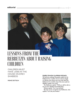 Lessons from the Rebbetzin About Raising Children